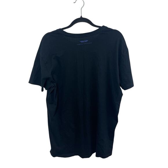 Y2K Armani Exchange Graphic T-shirt Fire Flame Black Orange Crew Neck XL - Picture 2 of 9